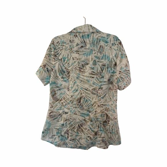 Roper pearl snap short sleeve blouse. Semi sheer print cut out cowgirl rodeo - Picture 4 of 8